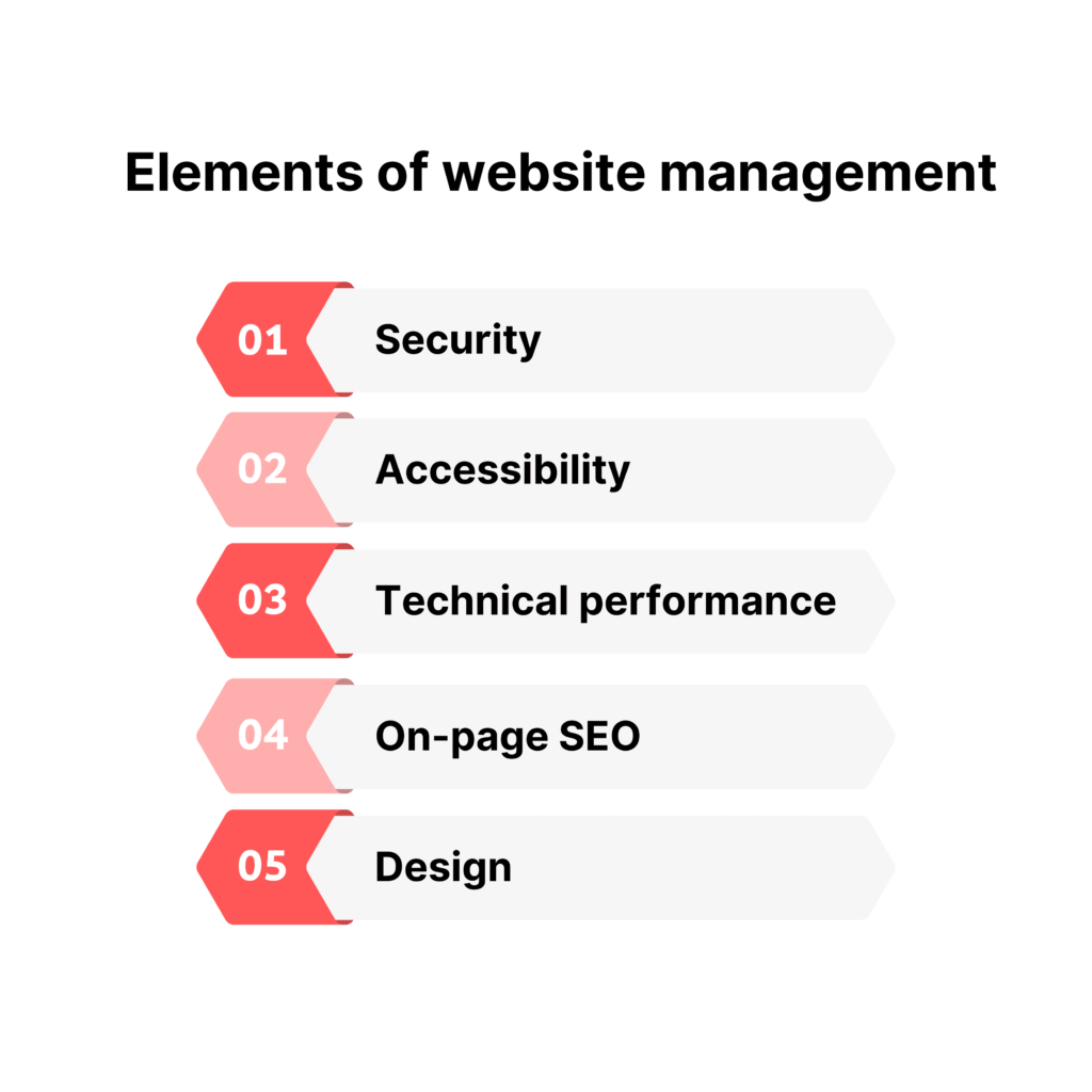 elements of website management services